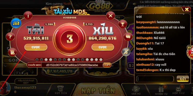 Cách tham gia cá cược tại Go88 tài xỉu