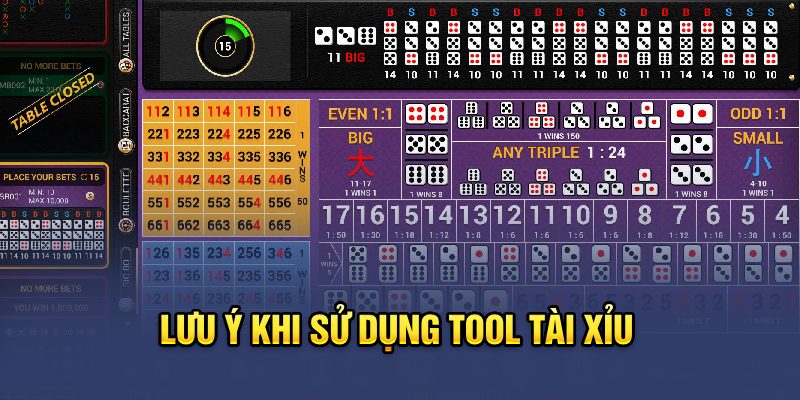 Lưu ý khi sử dụng tool tài xỉu